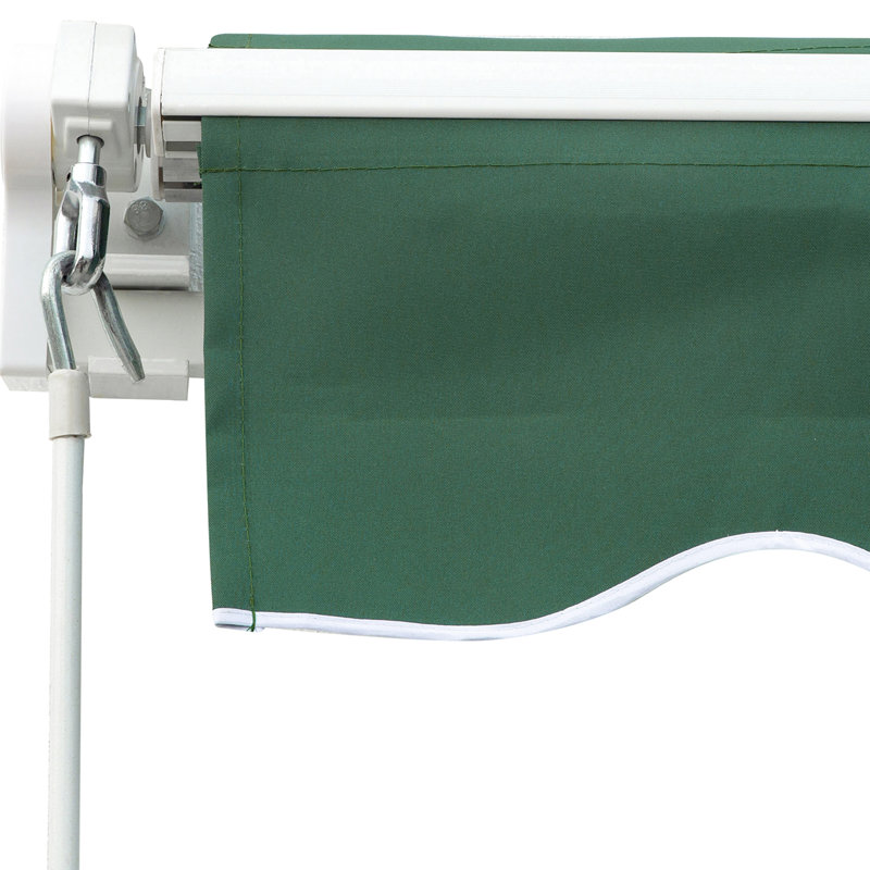 8' X 7' Patio Awning - Manual Retractable Sun Shade For Window. Reduce Heat. Aluminum & Steel. Fabric. Adjustable Position Awning, Exterior Protection Deck Window Hood. Reduces Home Heat . Steel, .