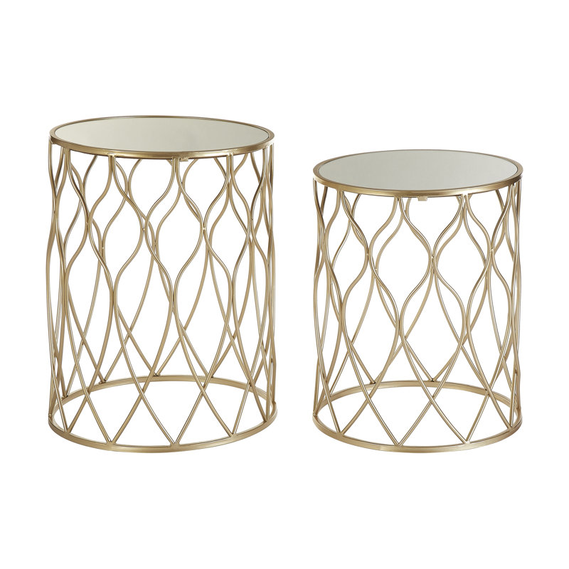 Gannaway Glass Top Frame Side Table Set