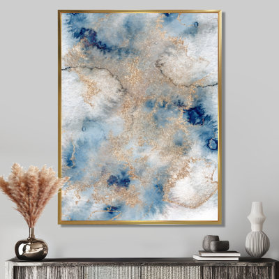 «Blue and Gold Marble Clouds I», reproduction sur toile