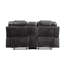 Causeuse inclinable en cuir synthétique Braylon Magnetite avec porte-gobelet