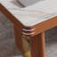Plateau de table rectangulaire en bois manufacturé orange et blanc avec 2 tiroirs-653281824-653281826