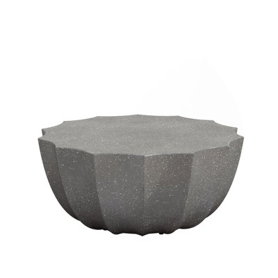 35.43" Modern Outdoor And Indoor Waterproof Coffee Table, Durable Mgo Cement Design, Suitable For Terraces, Gardens, Backyards And Living Rooms