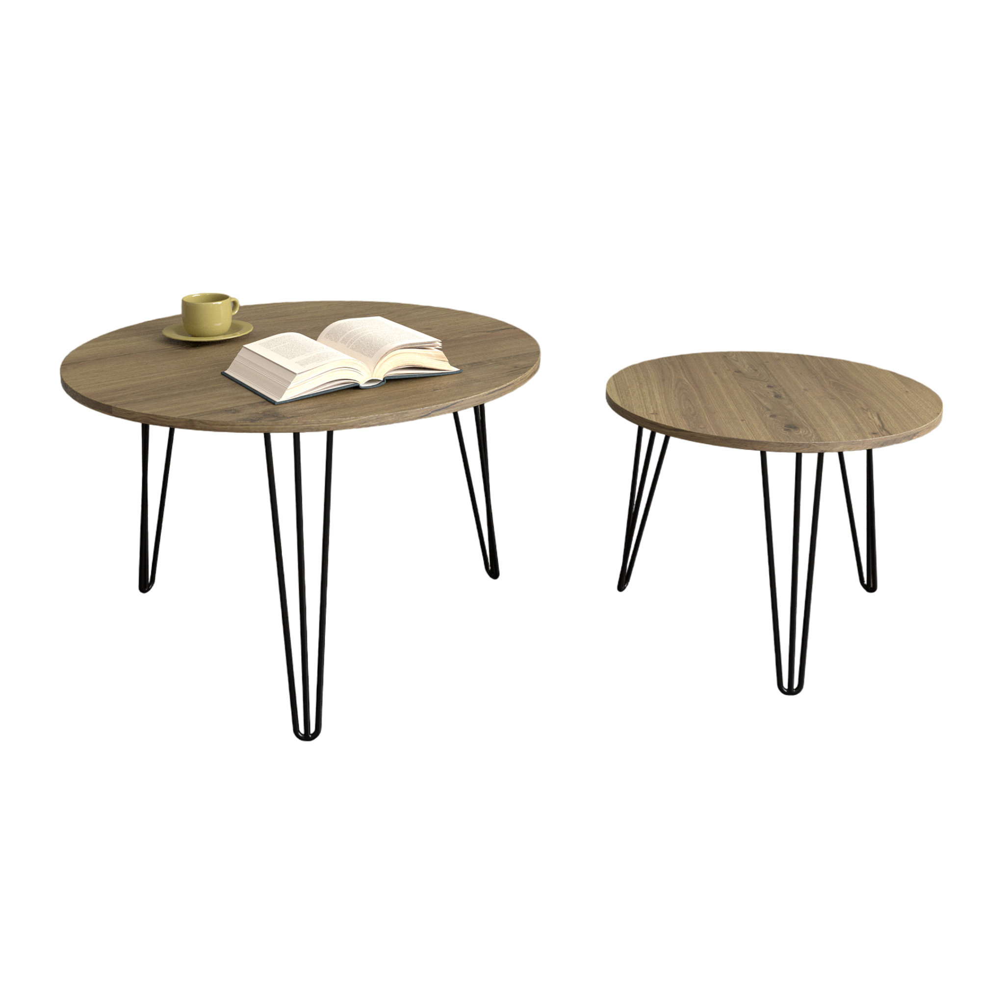 Oliver 27.56'' Round Nesting Coffee Table Set Of 2, Circular