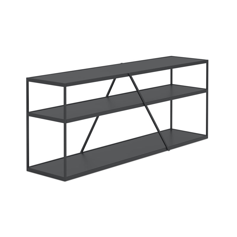 NeedWant Etagere Bookcase, Oblivion, (2 Shelves) 25" H x 63" W x 16" D