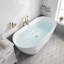 Baignoire de trempage autoportante en acrylique blanc brillant 59 po. X 29 po.-132866694
