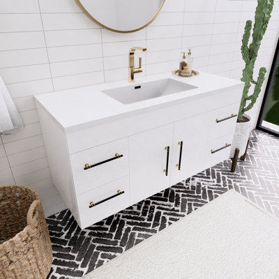 Spring Single Bathroom Vanity with Acrylic Top