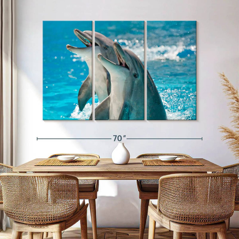 Brampt Excited Dolphins, 42" H x 65" W