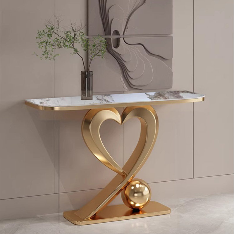 Console luxueuse de style italien, H 33,4 po x l 62,9 po x P 15,7 po, Blanc/Noir