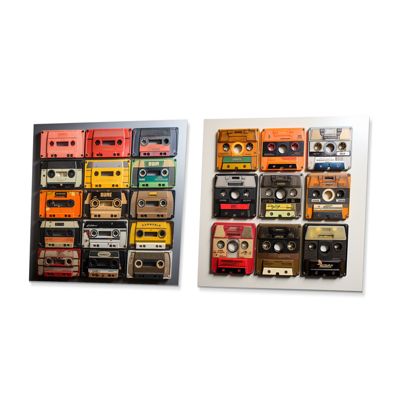Ensemble de 2 cassettes rétro I - Cassette Tapes, H 16 po x l 32 po