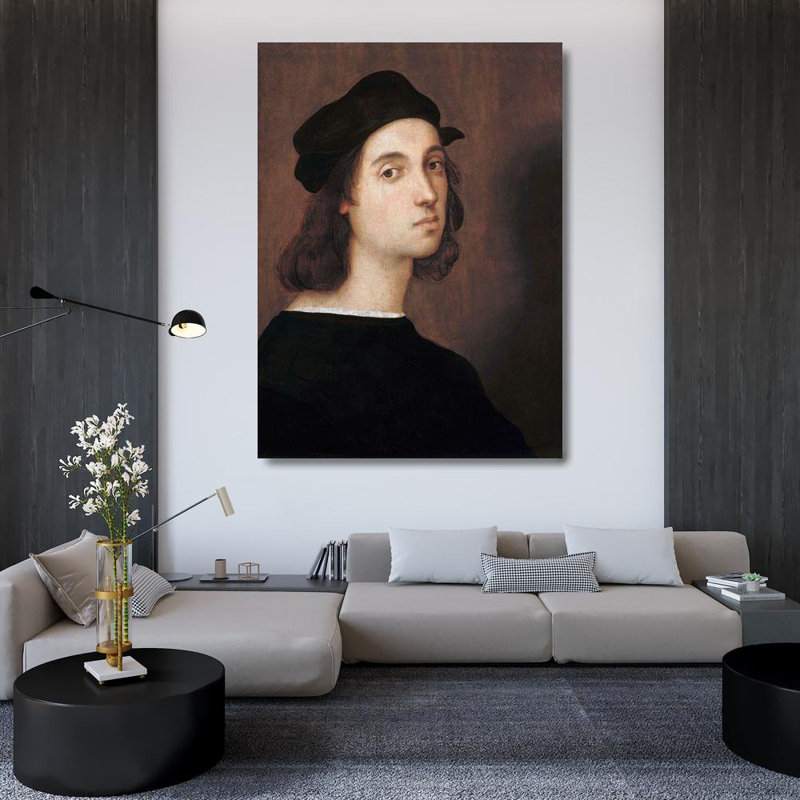 Art sur toile tendue avec galerie Astoria Grand Raphael, autoportrait 1506 63937, H 48 po x l 36 po