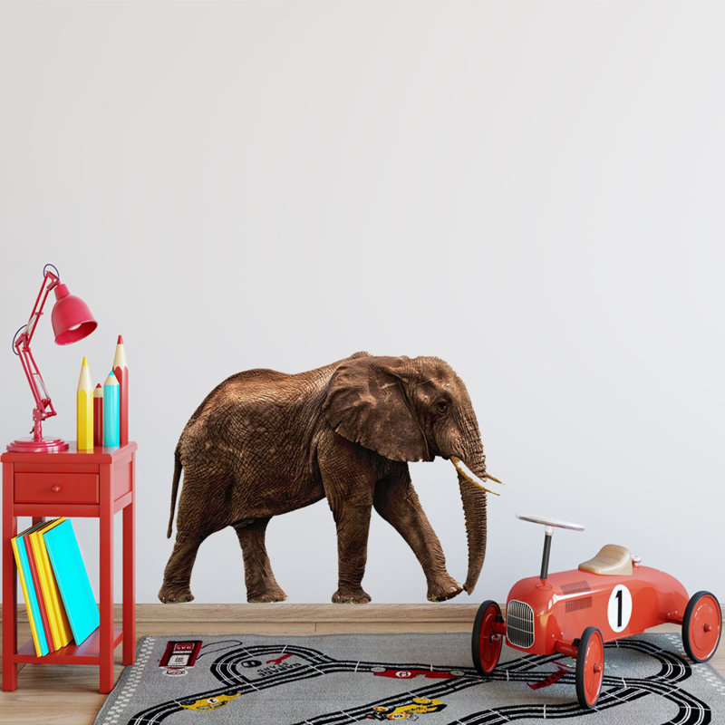 Décalcomanie murale éléphant de safari africain Hundt, H 12 po x l 18 po x P 0,01 po