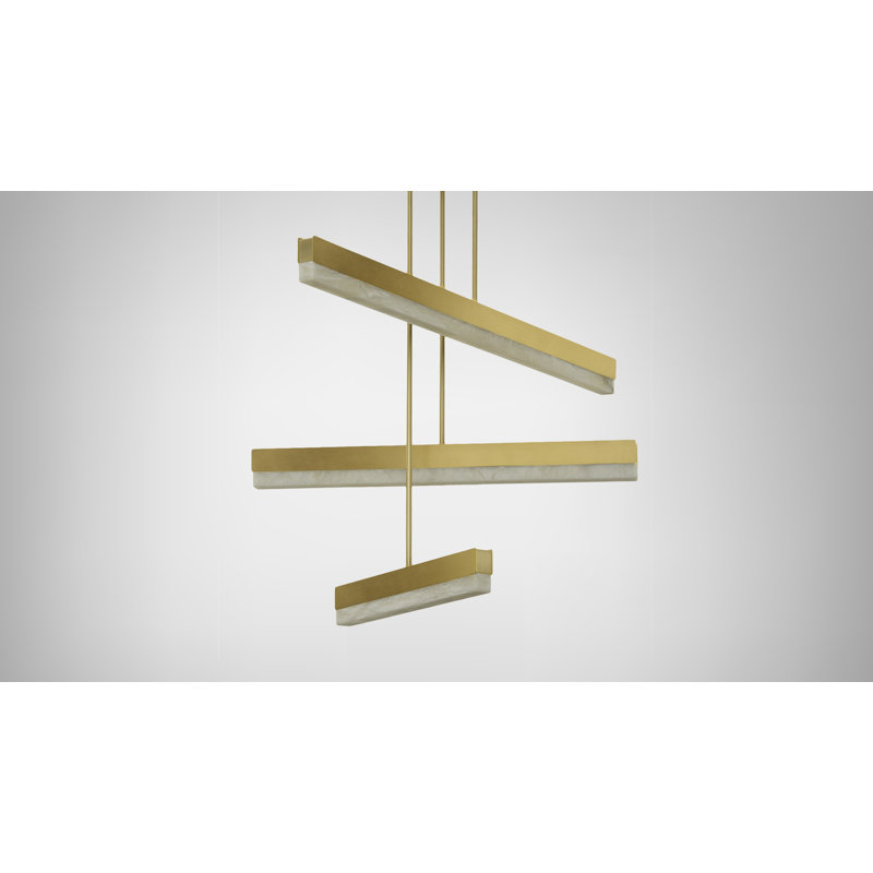 Artes 3 - Light LED Chandelier, Satin Brass