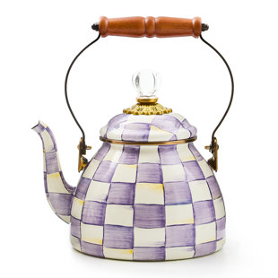 Bouilloire Violet Check Quart