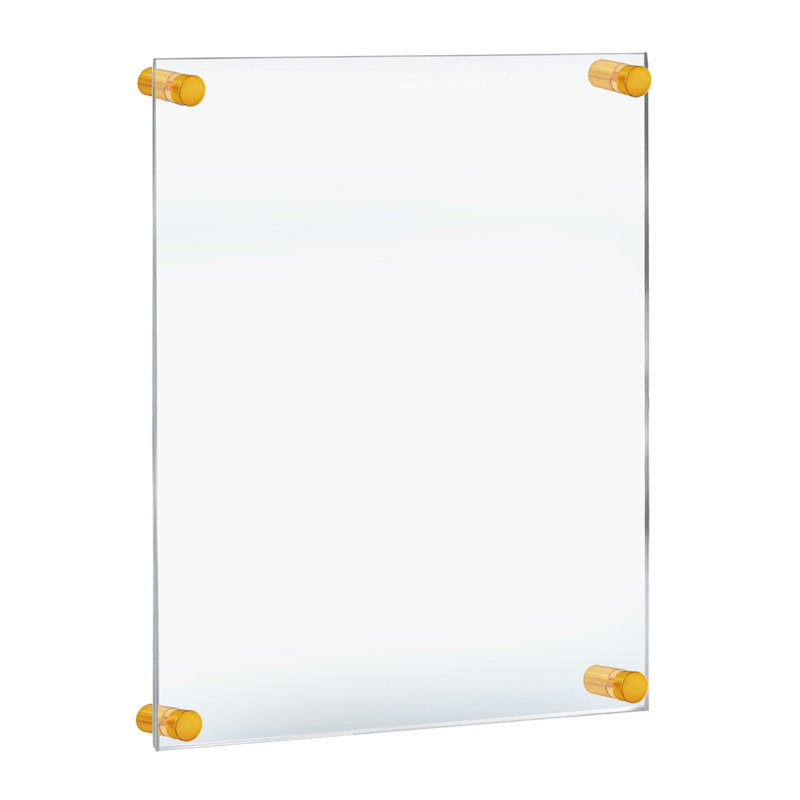 Gold Acrylic Floating Wall Frame with Clear Panels