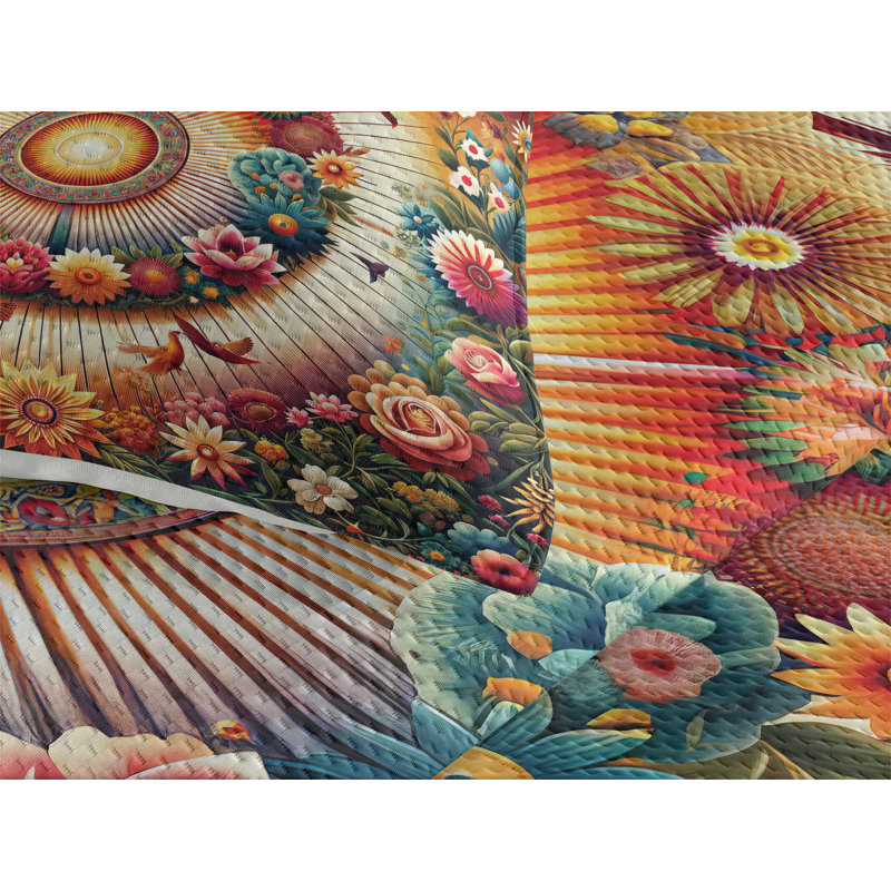 Polyester Floral Coverlet, King Coverlet + 2 Standard Shams
