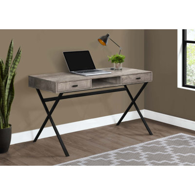 Bureau d'ordinateur, bureau personnel, ordinateur portable, tiroirs de rangement, travail, métal, contemporain, moderne