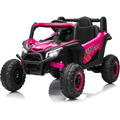 12V Kids Ride On Car,Utv Truck With Remote Control,4Wd/2Wd Switchable,Electric Vehicle With 4 Spring Suspension,Eva Tires,Safety Belt,Double Open Door