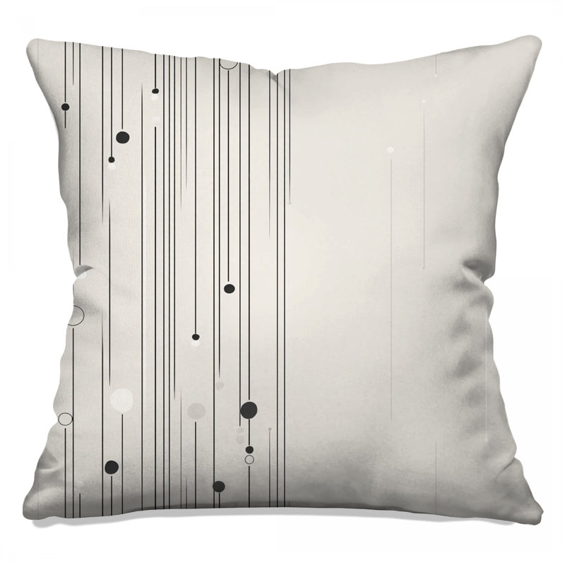 Abstract Throw Pillow, Art Double Sided Pillows, Square 20", Beige Geometric Abstract