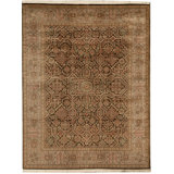 Wool Oriental Area Rug in Brown/Black/Blue