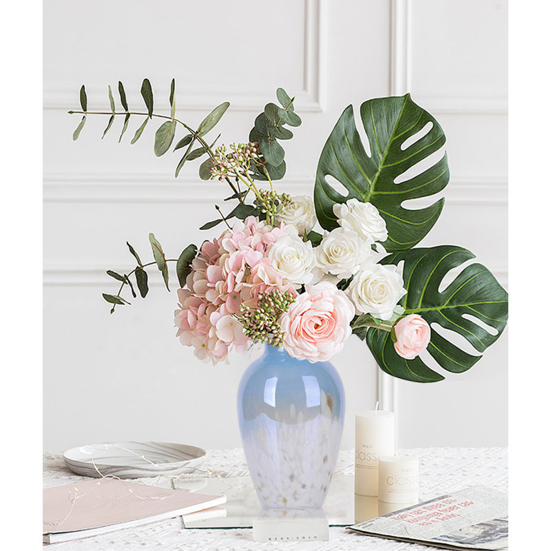 Vases en verre soufflé à la main, vase en verre Art déco moderne