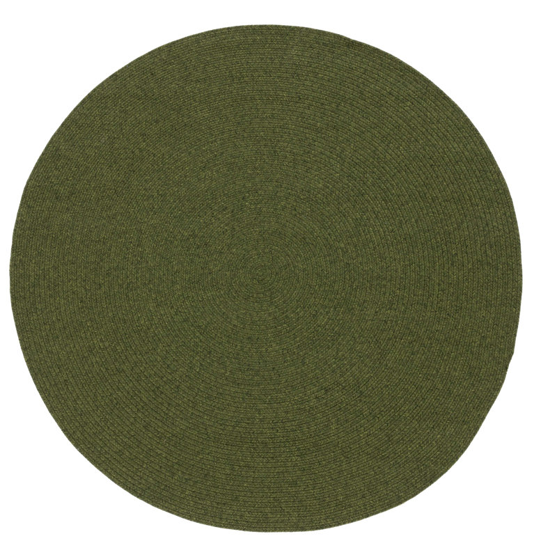 Garbrand Braided Hand Woven Performance Machine Washable Solid Color Indoor/Outdoor Area Rug, Round 6'