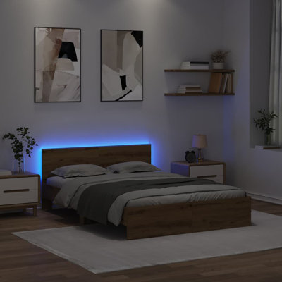  Bed Frame With Headboard Engineered Wood