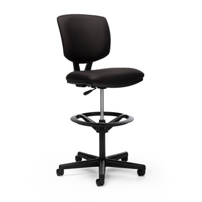 Tabouret de travail HON Volt, repose-pieds réglable, tissu, noir