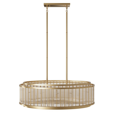 Lustre ovale en métal et verre Fiske