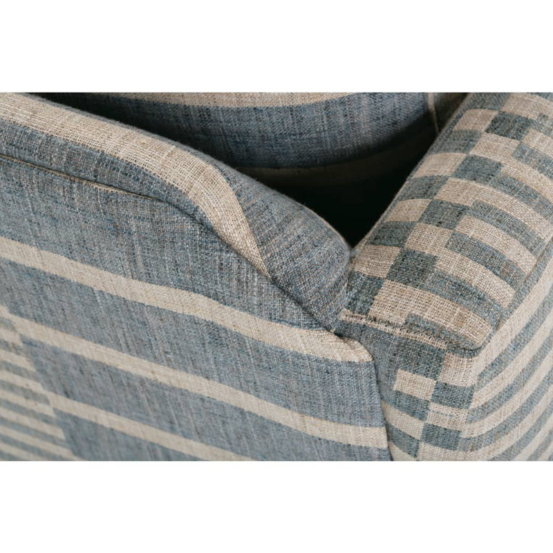 Allie Swivel Chair, Washed Oak, Indigo 100% Polyester