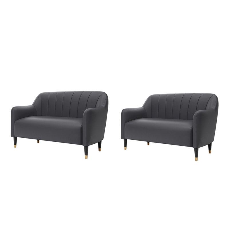 Banc rembourré en similicuir Light Luxury Cafe, Gris foncé