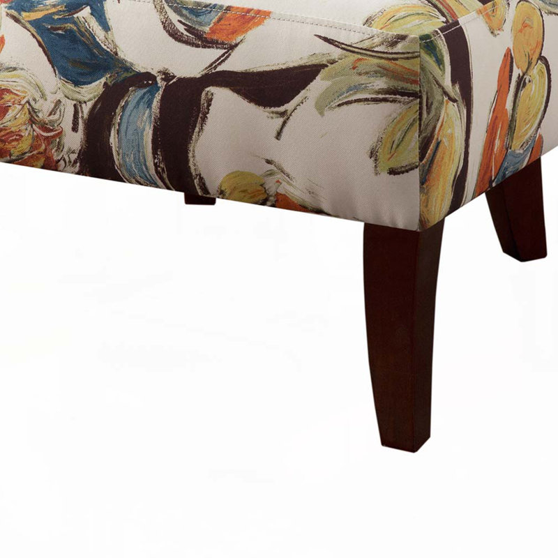 Chaise rembourrée en polyester avec dossier spécial capitonné, 4 pieds en bois