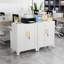 Petite armoire de rangement décorative en métal blanc avec serrure pour la cuisine de bureau à domicile-1283427391