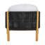 Fauteuil club d'extérieur en bois avec décoration en corde gris foncé et coussin en bois de haute qualité, configuration élastique