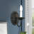 Maynes Steel Candle Wall Light-303994449