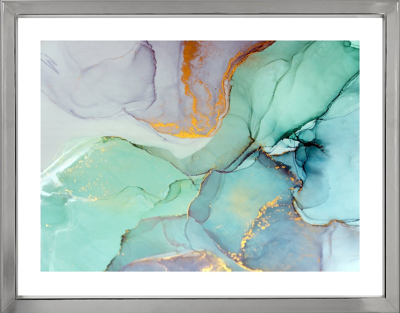 Marble 1 - Single Picture Frame Print, 211.836 cm H x 161.036 cm W, Aluminium Chrome