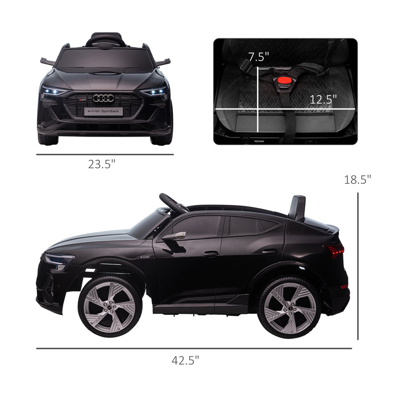 Black 12V Audi E-tron Sportback Kids Ride-On Car