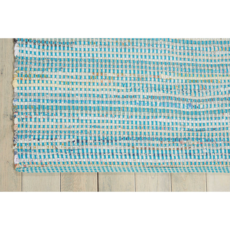 Tapis vert clair tissé à plat à la main Avant, Rectangle 5 pi x 7 pi