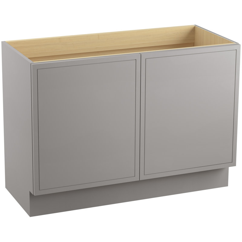 Meuble-lavabo Jacquard de 76 cm (30 po) avec plinthe et 2 portes, Chêne blanc kaki