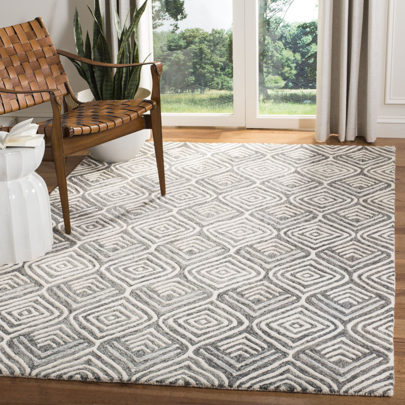 Tapis en laine touffeté à la main Hidalgo, Rectangle 4 pi x 6 pi