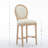 Solid Wood Bar Stools Set Of 2, Classic French Country Wooden Barstools With Upholstered Seating
