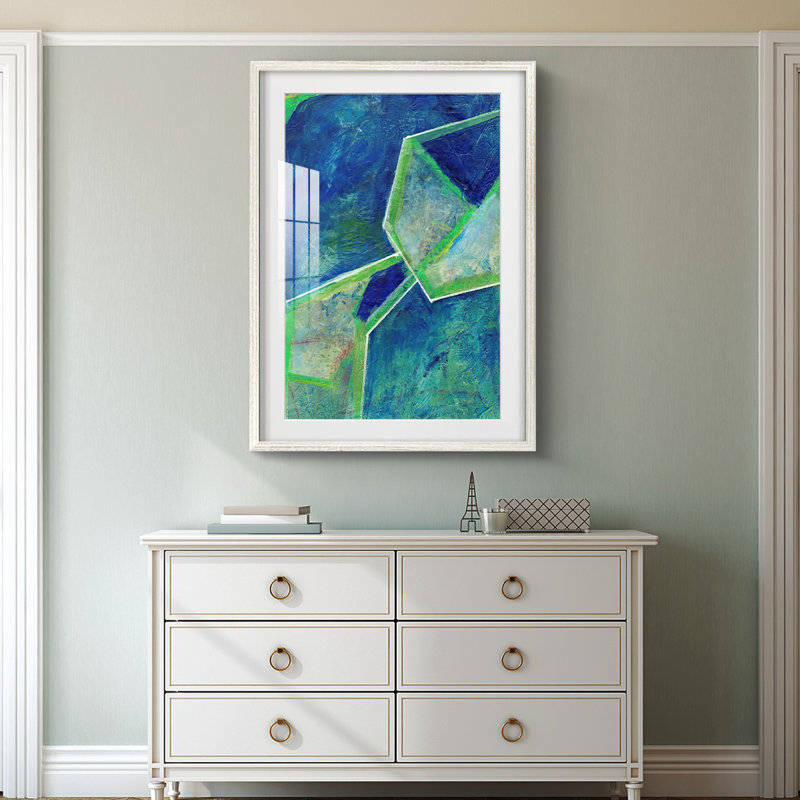 «GeometricInCool IIIP», impression sur toile encadrée, Blanc