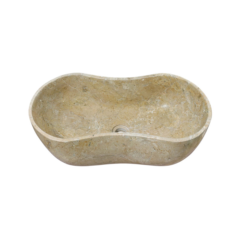 Bathroom Vessel Sink, Polished Surface, Natural Stone, Genuine Marble, Real Marble, Gold/Beige