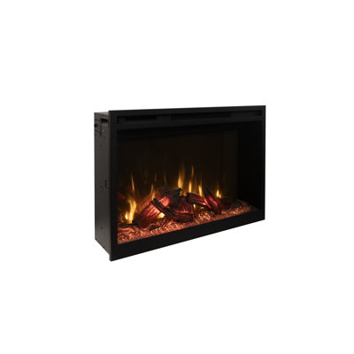 Amantii RusticStone Electric Fireplace – Built-In, Flush-Mount Insert, wifi enabled, mirrored back