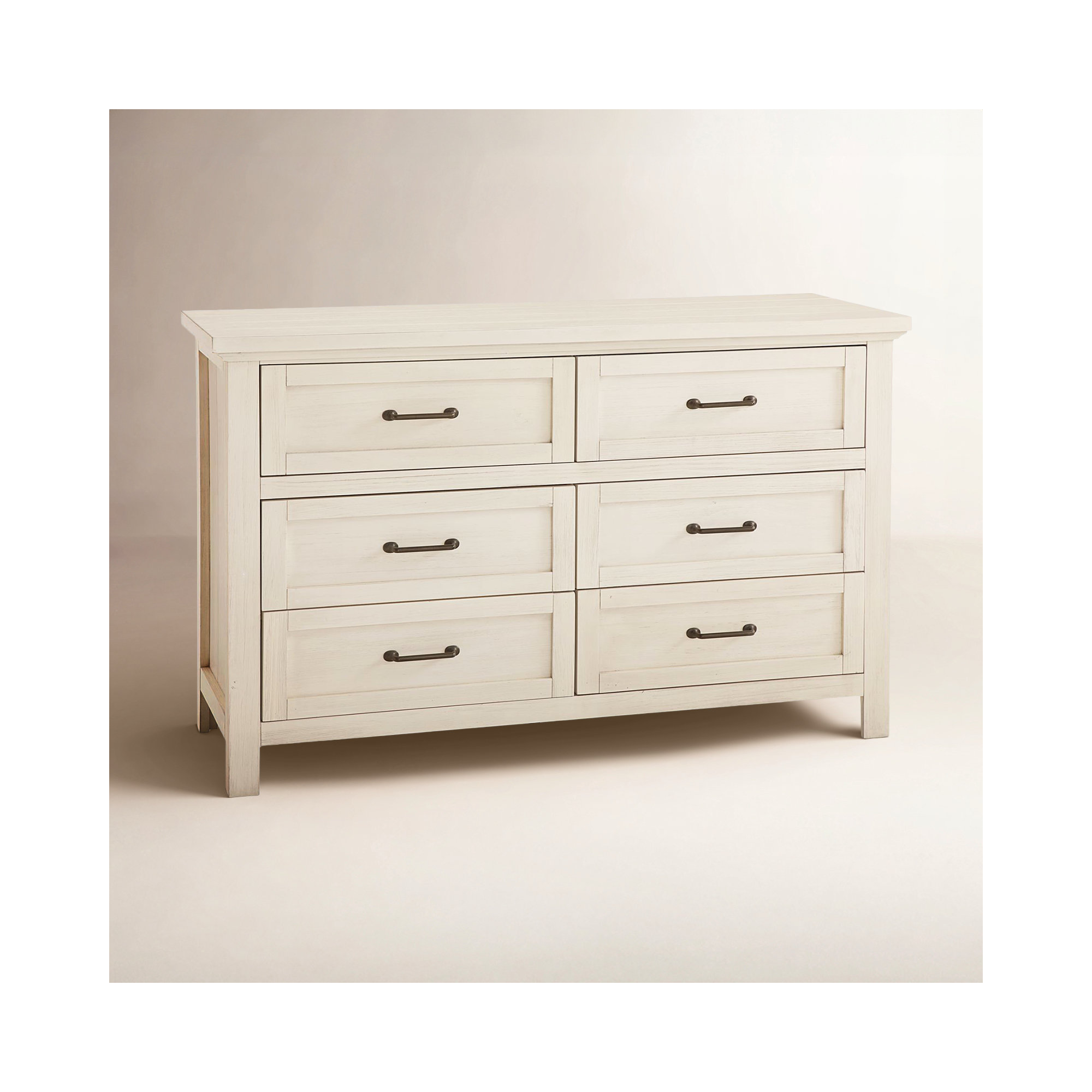 Aceline 6-Drawer Dresser, Brushed White