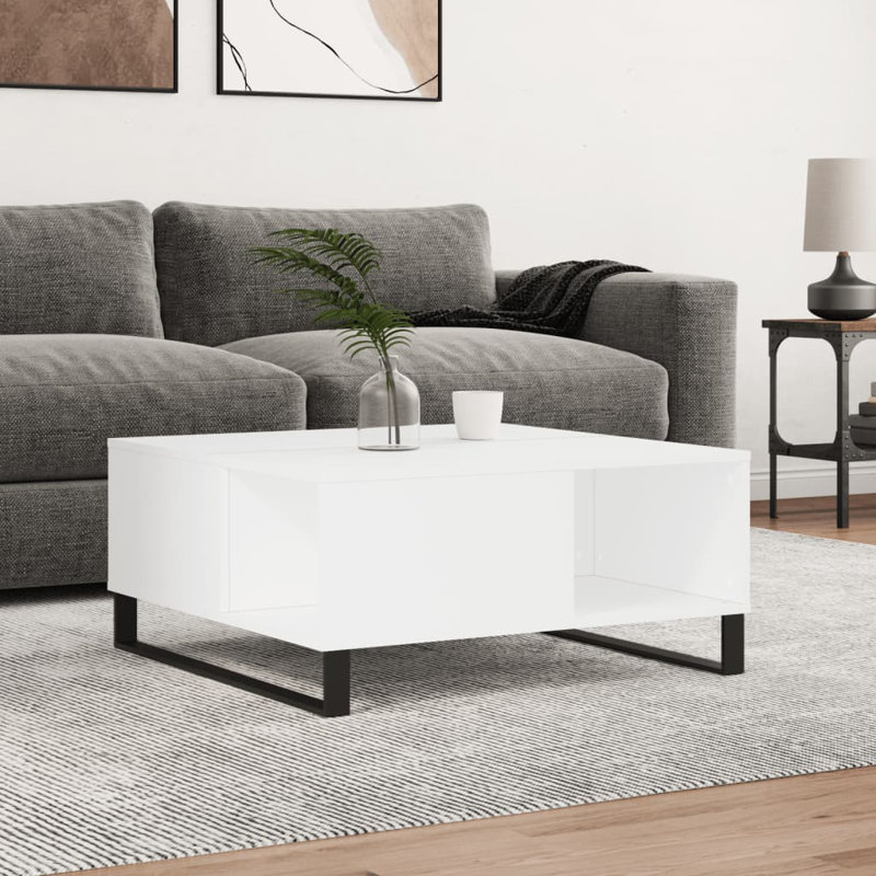 Babli Coffee Table 80x80x36.5 cm Engineered Wood, White