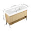Meuble-lavabo élégant avec lavabo en résine et structure en bois massif multicouche