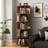 5 Tier Rotating Bookshelf, 360° Display Round Spinning Bookshelf, Space-Saving, Small Space Rotating Bookshelf Tower for Bedroom, Living Room, Home, Office, Walnut-501797132