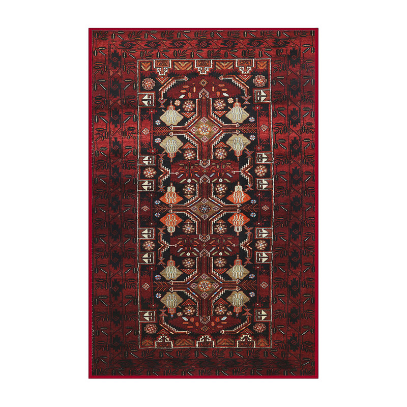 Tapis de style oriental rouge, Rectangle 5 pi x 7 pi