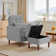 Deeda Soft Fabric Accent Chair with Adjustable Backrest and Ottoman