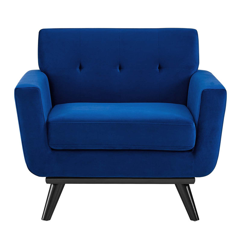Engage Performance Velvet Armchair, Navy Velvet